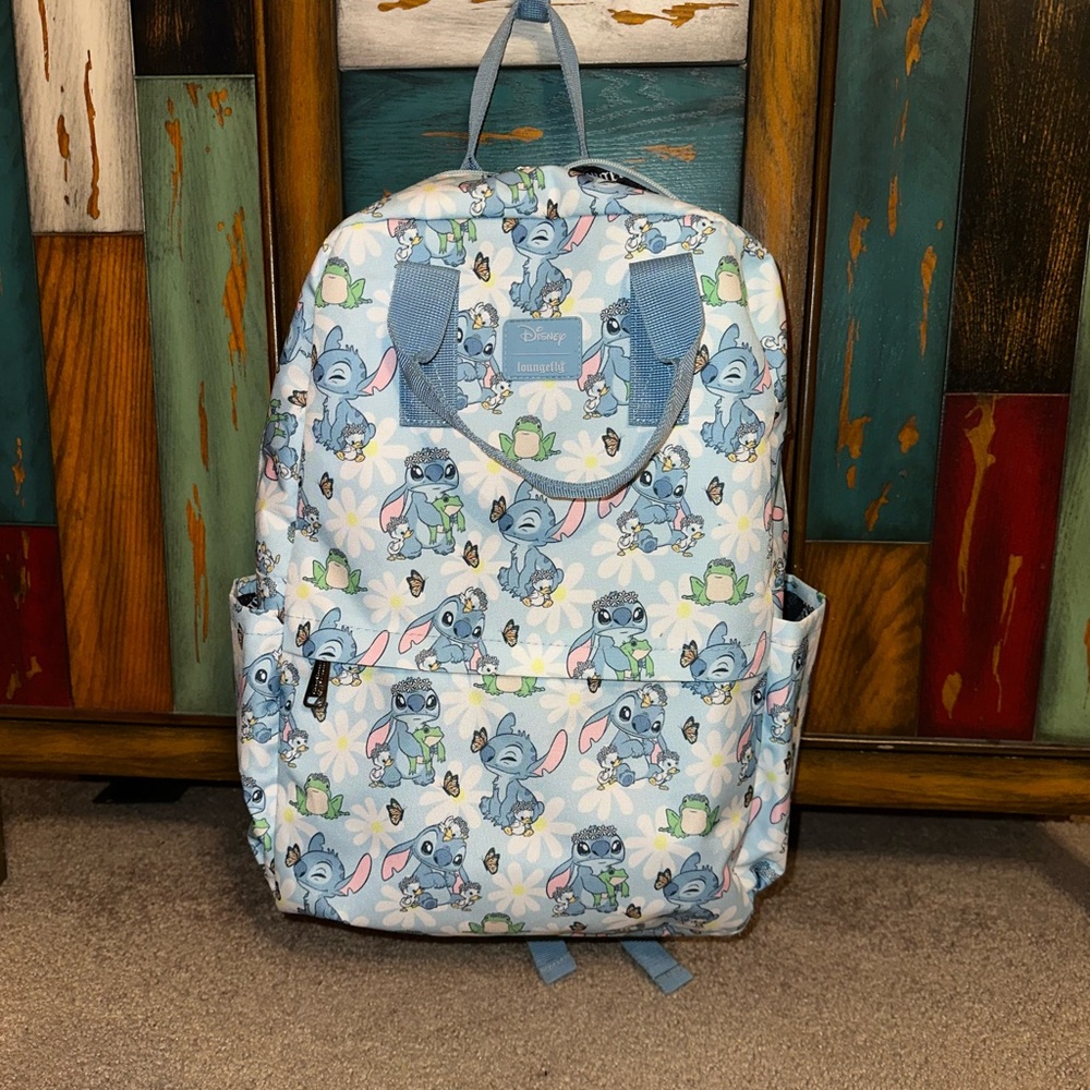 Disney Stitch Patterned Backpack in Light Blue